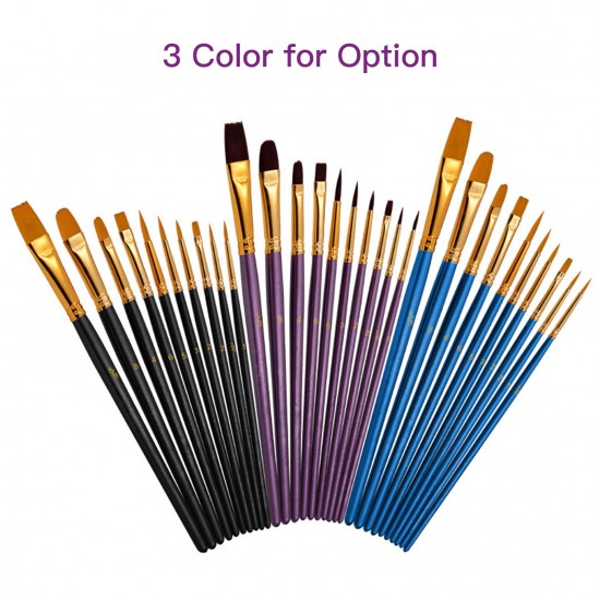 10pcs Paint Brushes Set Kit Artist Paintbrush Multiple Mediums Brushes with Nylon Hair for Artist Acrylic Aquarelle Watercolor Gouache Oil Painting for Great Art Drawing Supplies