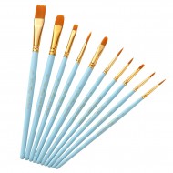 10pcs Professional Artist Paint Brushes Set Nylon Hair Delicate Wooden Handle Paintbrushes Art Supplies Gift for Children Adults Beginners for Acrylic Oil Watercolor Gouache Nail Body Face Miniature Detail Rock Painting