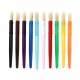 10pcs Round Tip Colorful Paint Brushes Set Bristle Hair Chubby Plastic Handle Paintbrush Easy to Clean Art Supplies Gift for Children Adults Drawing Painting