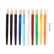 10pcs Round Tip Colorful Paint Brushes Set Bristle Hair Chubby Plastic Handle Paintbrush Easy to Clean Art Supplies Gift for Children Adults Drawing Painting