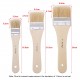 3pcs Professional Flat Paintbrush Set Bristle Paint Brush Wooden Handle Artist Paint Tool for Acrylic Oil Gouache Watercolor Wall Arts and Craft Painting DIY Projects Household Clean