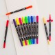 12 Colors Dual Tip Brush Pens Art Markers Set Brush and Fine Tips Colored Pens for Children Adults Artists Drawing Sketching Coloring Calligraphy Hand Lettering Journaling Planner Art Projects