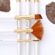 6pcs Pearl White Handle Combined Paint Brushes Set Nylon Hair Wooden Handle Artists Paintbrushes for Acrylic Oil Watercolor Gouache Nail Body Face Rock Drawing Arts Crafts Supplies Painting