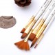 6pcs Pearl White Handle Combined Paint Brushes Set Nylon Hair Wooden Handle Artists Paintbrushes for Acrylic Oil Watercolor Gouache Nail Body Face Rock Drawing Arts Crafts Supplies Painting