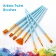 10pcs Watercolor Paint Brushes Set Nylon Hair Artist Paintbrushes with Fan Tip for Acrylic Oil Gouache Nail Body Face Rock Drawing Arts Crafts Supplies Painting