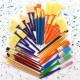 50PCS Paintbrushes All Purpose Washable Paint Brushes Set Artist Variety Value Pack Sponge Painting Brush Set Flat Round Angle Foam Tipped