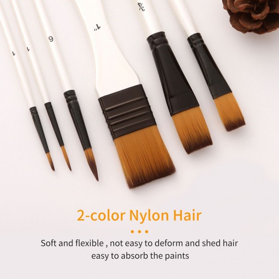 12pcs Professional Artist Paint Brushes Set Bag Pack Nylon Hair Delicate Wooden Handle Paintbrushes Carry Case Art Supplies Gift for Children Adults Beginners for Acrylic Oil Watercolor Gouache Nail Body Face Miniature Detail Rock Painting