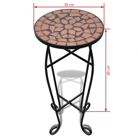 Mosaic Side Table Plant Table Terracotta