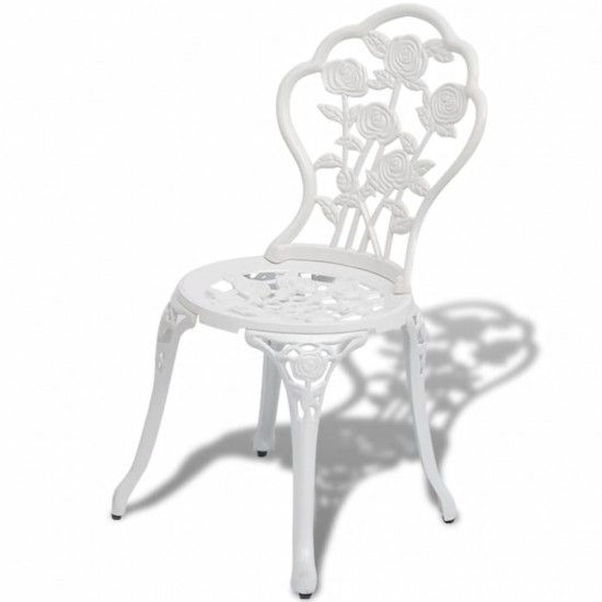  3 Piece Bistro Set Cast Aluminium White