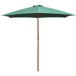   Parasol 270x270 cm Wooden Pole Green