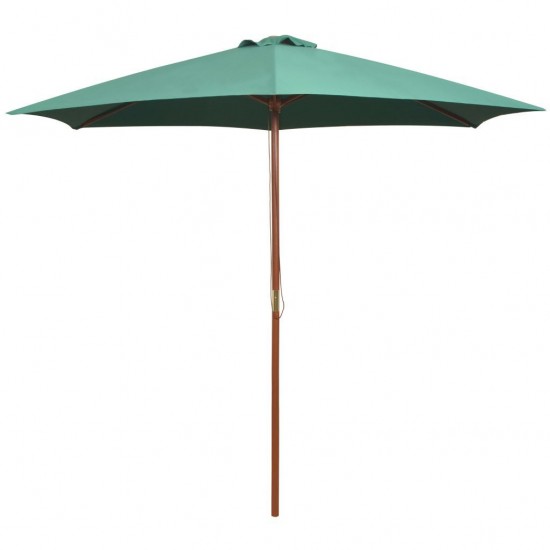   Parasol 270x270 cm Wooden Pole Green