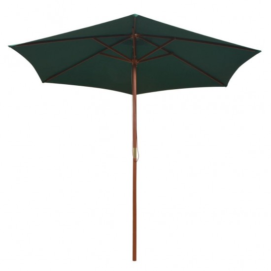   Parasol 270x270 cm Wooden Pole Green