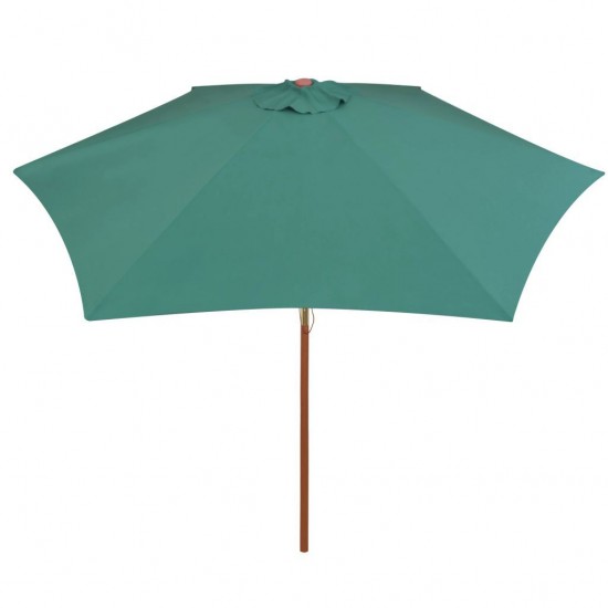   Parasol 270x270 cm Wooden Pole Green