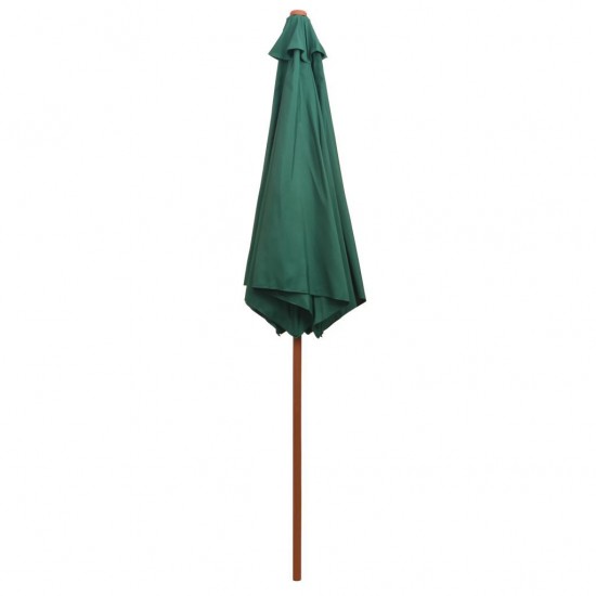   Parasol 270x270 cm Wooden Pole Green