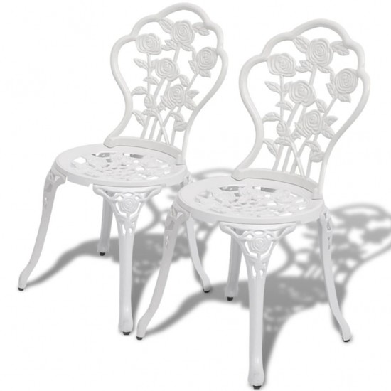  3 Piece Bistro Set Cast Aluminium White