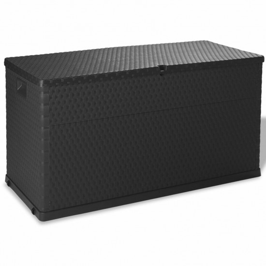  Garden Storage Box Anthracite 120x56x63 cm PP Rattan