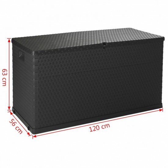  Garden Storage Box Anthracite 120x56x63 cm PP Rattan