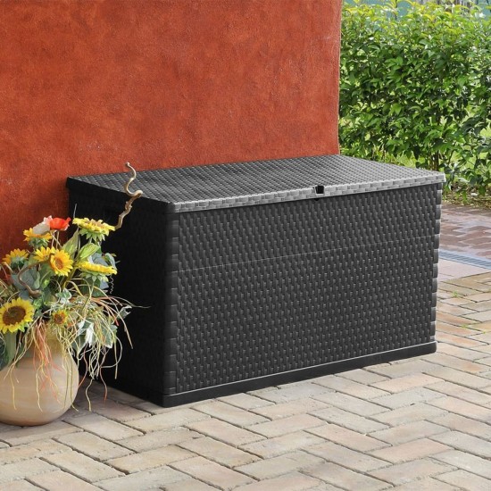  Garden Storage Box Anthracite 120x56x63 cm PP Rattan