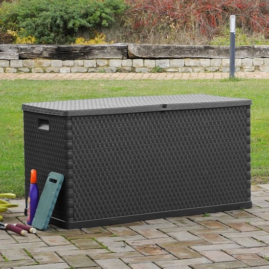  Garden Storage Box Anthracite 120x56x63 cm PP Rattan