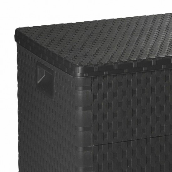  Garden Storage Box Anthracite 120x56x63 cm PP Rattan