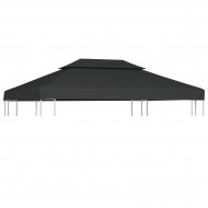 2-Tier Gazebo Top Cover 310 g/m² 4x3 m Anthracite