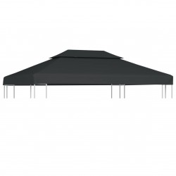 2-Tier Gazebo Top Cover 310 g/m² 4x3 m Anthracite