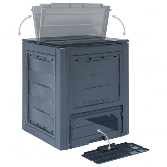 Garden Composter Grey 60x60x73 cm 260 L