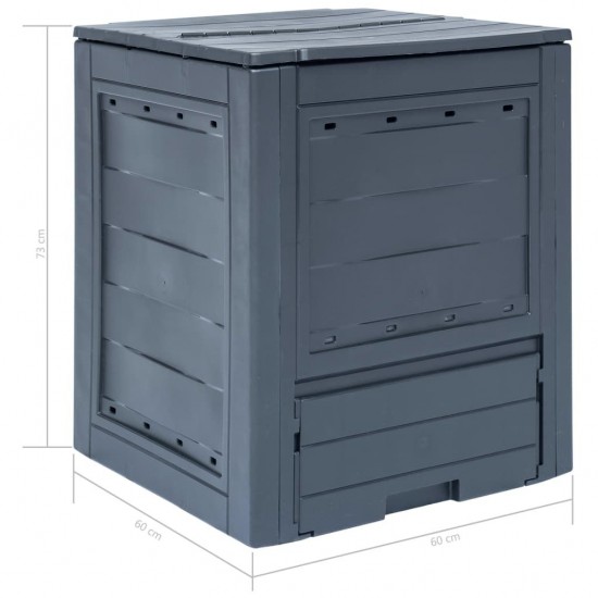 Garden Composter Grey 60x60x73 cm 260 L