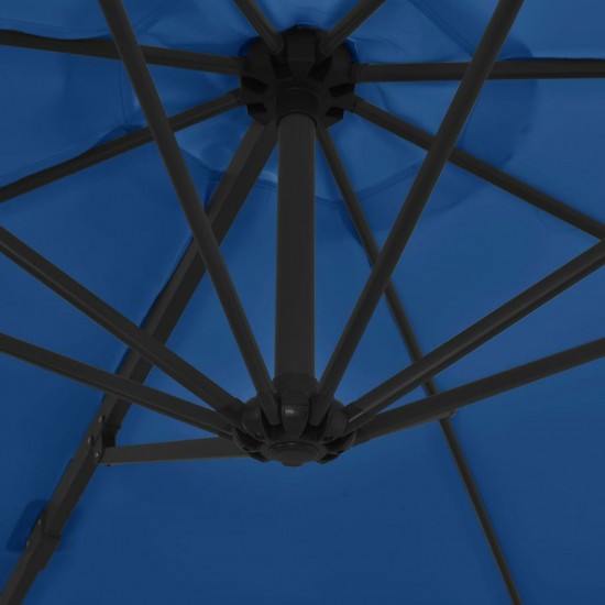 Cantilever Umbrella with Steel Pole Azure Blue 300 cm