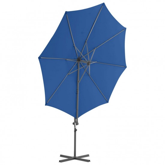 Cantilever Umbrella with Steel Pole Azure Blue 300 cm