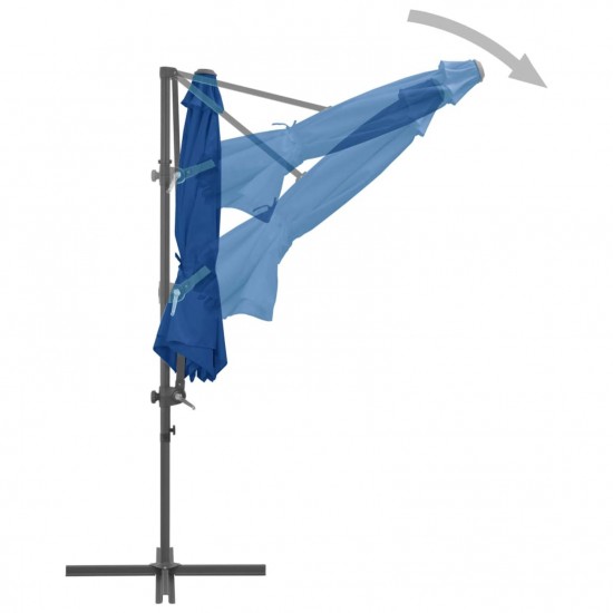 Cantilever Umbrella with Steel Pole Azure Blue 300 cm