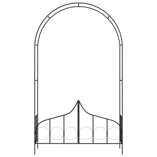 Garden Arch with Gate Black 138x40x238 cm Iron