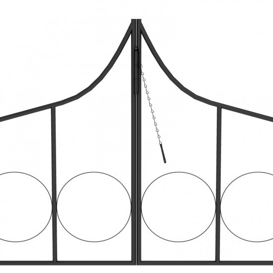 Garden Arch with Gate Black 138x40x238 cm Iron