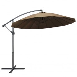 Hanging Parasol Taupe 3 m Aluminium Pole