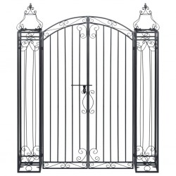 Ornamental Garden Gate Wrought Iron 122x20.5x160 cm