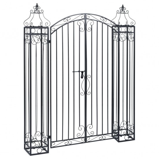 Ornamental Garden Gate Wrought Iron 122x20.5x160 cm