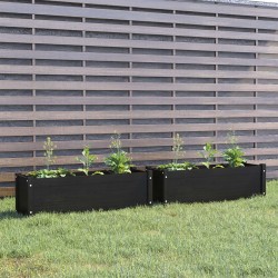 Garden Planters 2 pcs Black 100x31x31 cm Solid Pinewood