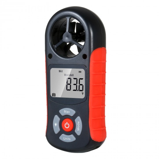 8 in 1 Handheld Digital Anemometer Wind Speed/Wind Chill/Temperature/Humidity/Heat Index/Dew Point/Barometric Pressure/Altitude Meter Digital Meteorograph with LCD Backlight