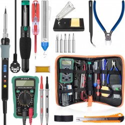 80W Digital 100-480℃ Temperature Adjustable Soldering Iron Kit Electric Multimeter Desoldering Pump Professional Welding Tool Set