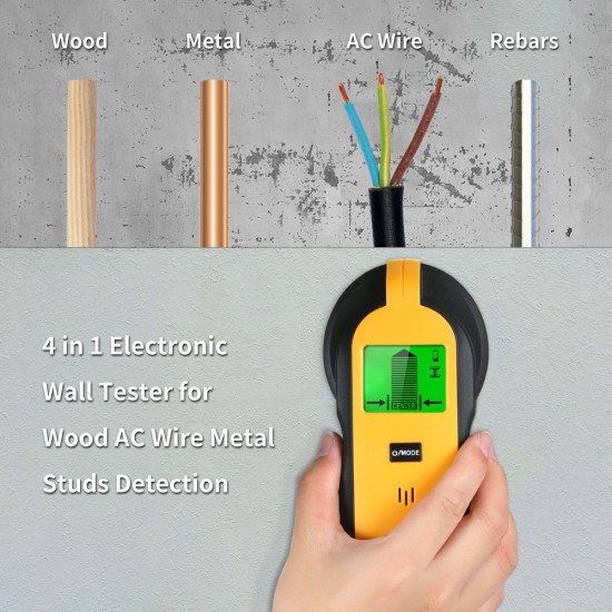 4 in 1 Wall Tester Stud Finder Sensor Wall Scanner with LCD Display for Wood AC Wire Metal Studs Detection