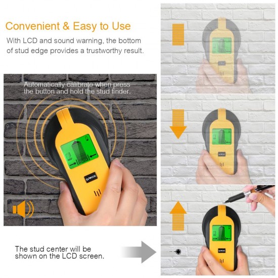 4 in 1 Wall Tester Stud Finder Sensor Wall Scanner with LCD Display for Wood AC Wire Metal Studs Detection