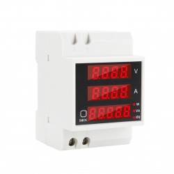 Multi-functional Digital Din Rail Current Voltage Power Ammeter Voltmeter Display Meter AC 80-300V / 100A