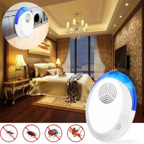 Electronic Pest Reject Mouse Cockroach Repeller Device Insect Rats Spiders Mosquito Killer Pest Control for Living Room Garage Office Hotel Humans and Pets Safe