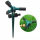 360 Degree Rotating Sprinkler with Three-arm Sprayer and Plastic Ground Plug Irrigation Sprinkler with Adjustable Nozzle Automatic Rotary Sprinkler Irrigation Tool for Watering Garden Lawn