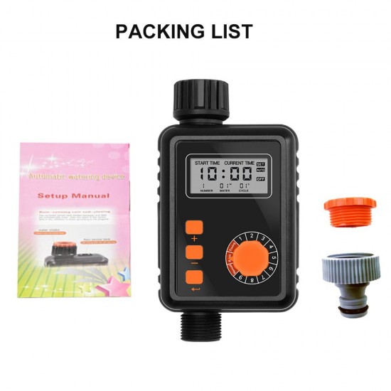 Electronic Irrigation Regulator Automatic Irrigation Timer with Large LCD Screen Waterproof Sprinkler Controller 9 Separate Timing Programs Weak Electricity Protection Rain Sensor Outdoor Garden Watering Device Irrigation Tool