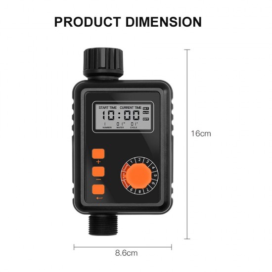 Electronic Irrigation Regulator Automatic Irrigation Timer with Large LCD Screen Waterproof Sprinkler Controller 9 Separate Timing Programs Weak Electricity Protection Rain Sensor Outdoor Garden Watering Device Irrigation Tool