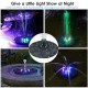 Solar Fountain Pump 3W Solar Powered Outdoor Bird Bath Fountain 7 Spray Patterns Water Pump with Colored LED Lights Battery Backup for Garden Pond Pool Fish Tank Aquarium and Pet