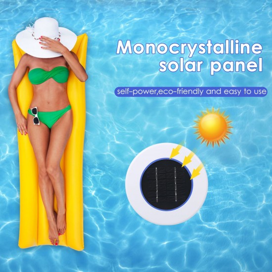 Solar Power Swimming Pool Purifier Solar Pool-Ionizer Swimming Pool Water Algae Inhibition Chlorine-Free Water Processor