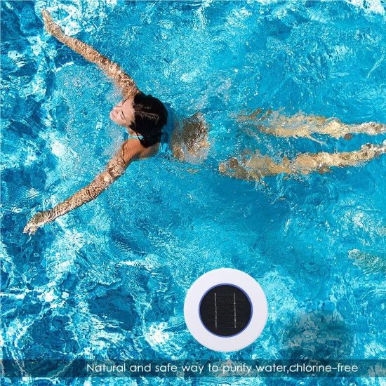 Solar Power Swimming Pool Purifier Solar Pool-Ionizer Swimming Pool Water Algae Inhibition Chlorine-Free Water Processor