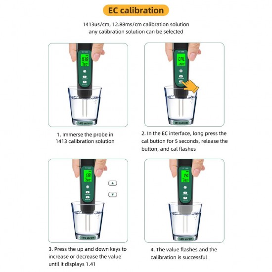 3-In-1 Digital Soil Tester LED Screen with Backlight Soil EC / Humidity / Temperature Meter Plant Moisture Meter Hygrometer Household Gardening Potted Soil Testing Instrument